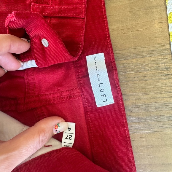 Loft Red corduroy pants - Picture 2 of 3